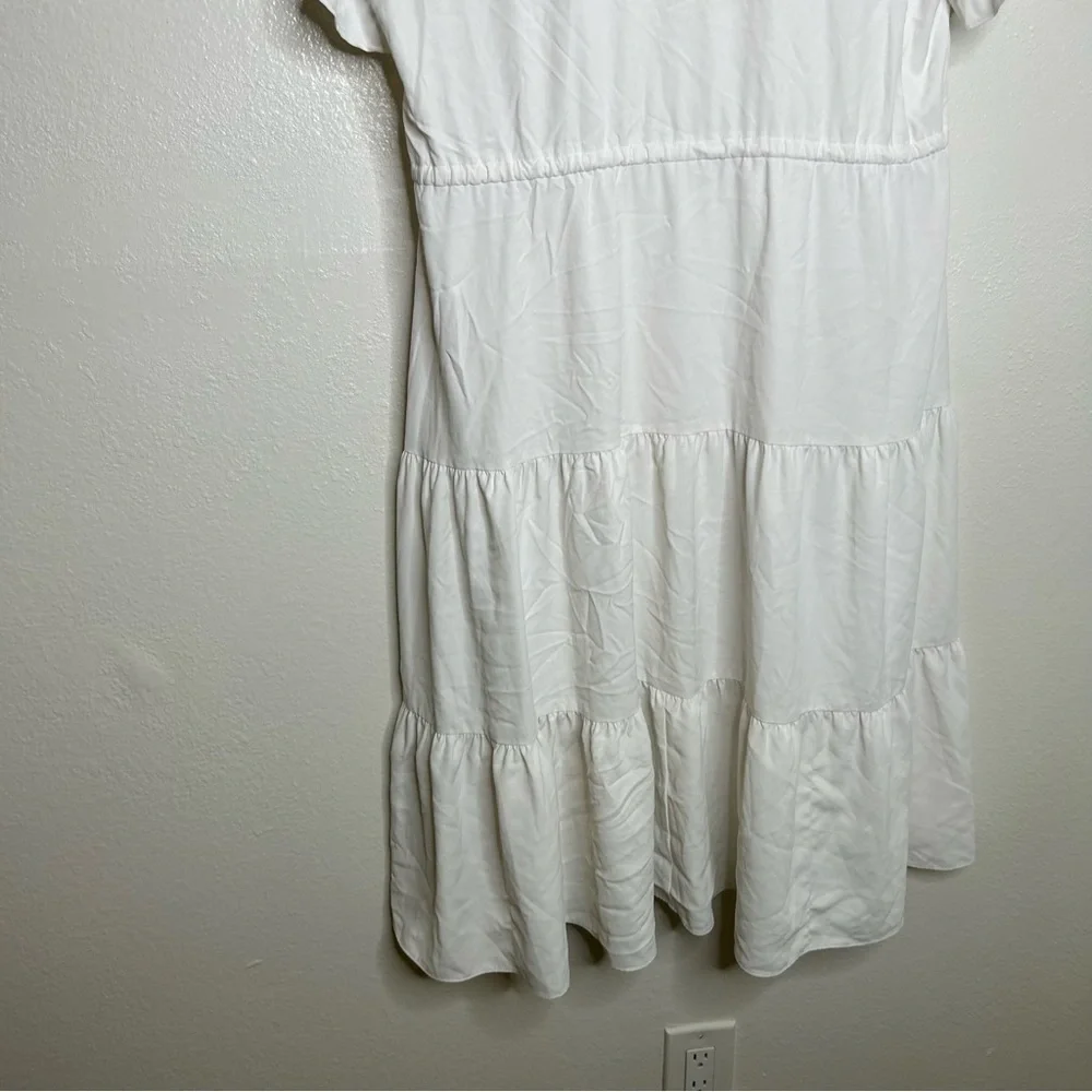 Amanda Uprichard White Tiered Midi Dress M